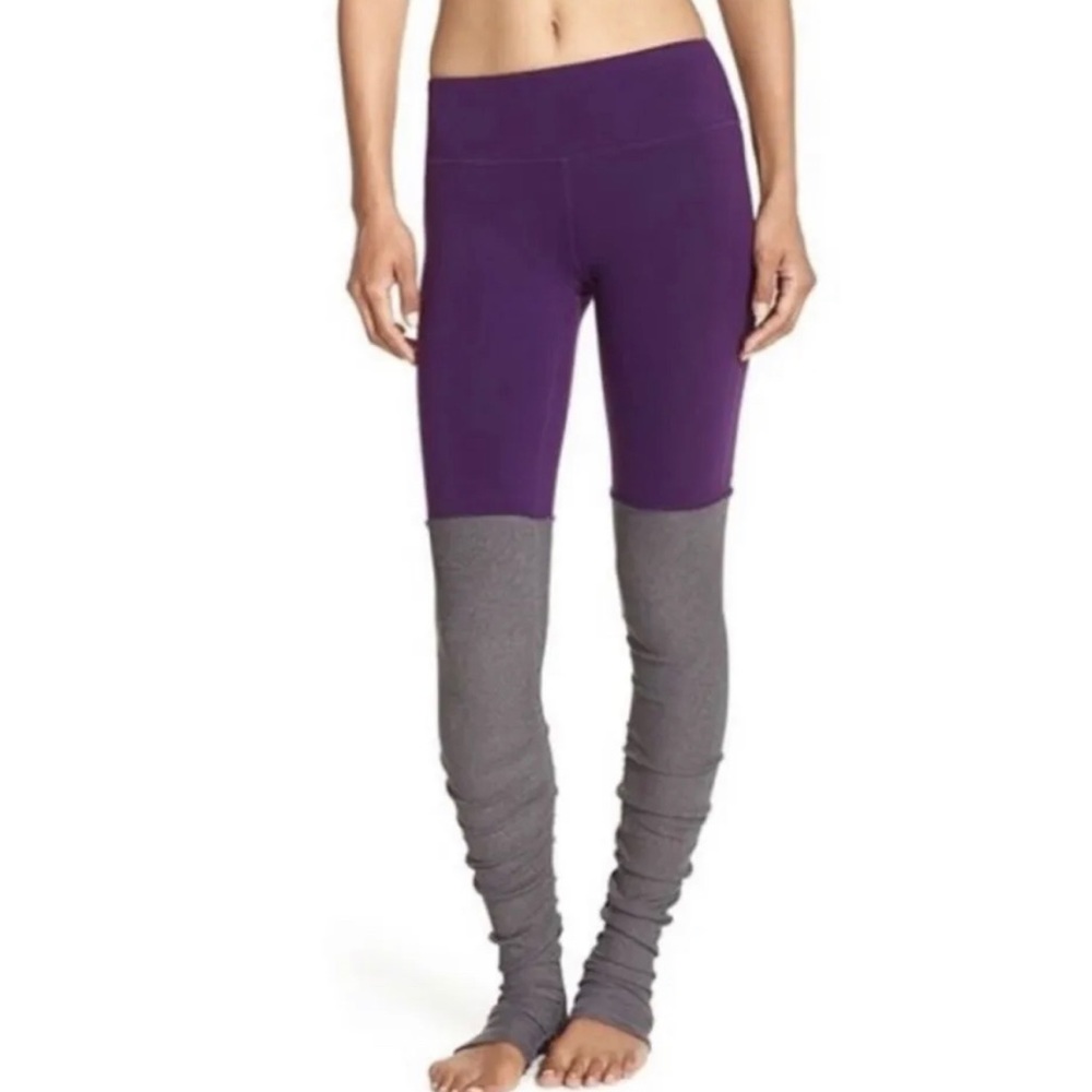 ALO YOGA Goddess Ribbed Legging Purple Gray Size Small